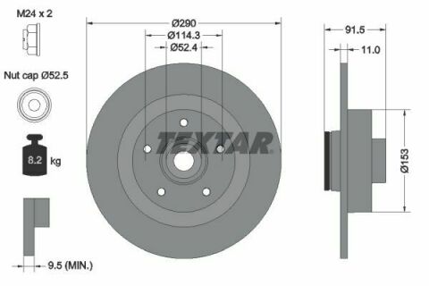 Диск тормозной (задний) Renault Megane/Scenic 1.5/1.6dCi 16-(290x11) PRO