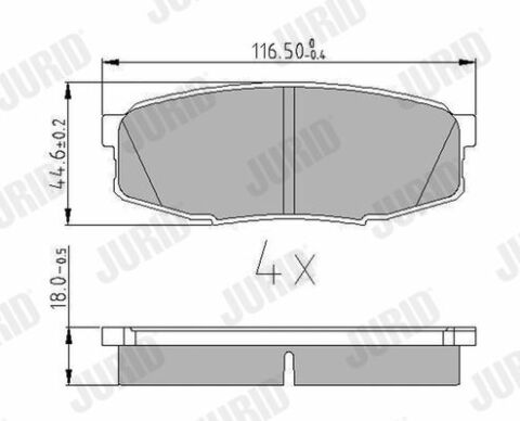 JURID Колодки тормозн. задн. TOYOTA Land Cruiser 4.7/4.5d 08-