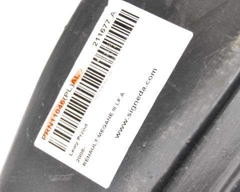 Подкрылок передний (L, левый) передняя часть Renault Megane III Подкрылок передний (L, левый) передняя часть Renault Megane III