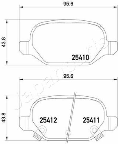 JAPANPARTS FIAT Колодки гальм. задні Panda 12-