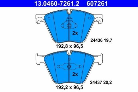 Колодки гальмівні (передні) BMW 5 (F07)/7 (F01)/X5 (E70/F15)/X6 (E71/F16) 06- (ATE)