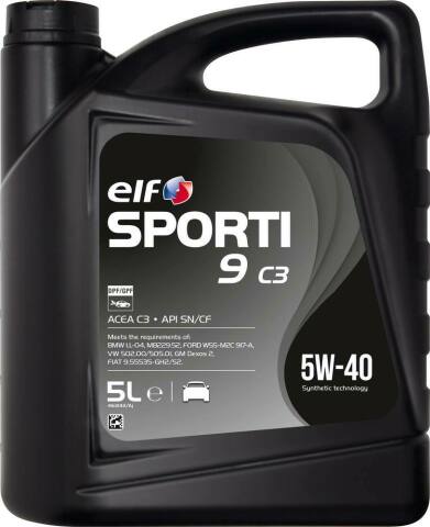 Моторное масло ELF SPORTI 9 C3 5W-40, 5 литров