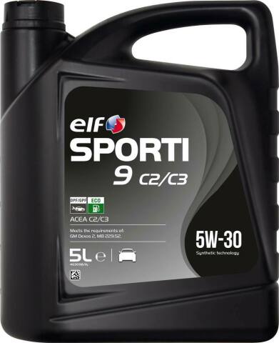 Моторна олива ELF SPORTI 9 C2/C3 5W-30, 5 літрів Моторна олива ELF SPORTI 9 C2/C3 5W-30, 5 літрів