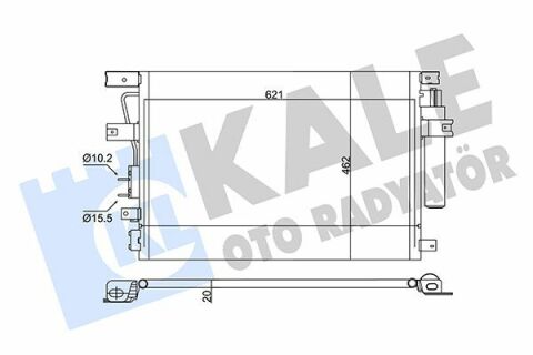 KALE CHRYSLER Радіатор кондиціонера з осушувачем 300C,Lancia Thema