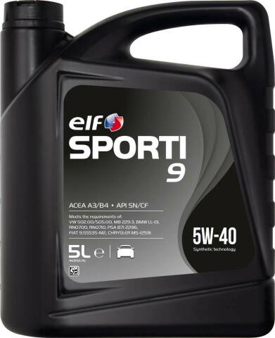 Моторна олива ELF SPORTI 9 5W-40, 5 літрів