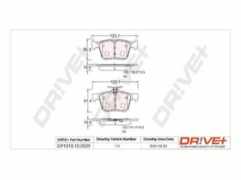 DP1010.10.0929 Drive+ - Гальмівні колодки до дисків