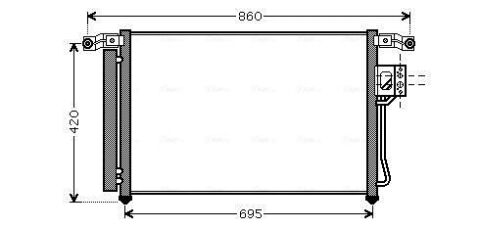 Радіатор кондиціонера (конденсатор) з осушувачем santa fe ii 2.2crdi/2.7 06- Hyundai