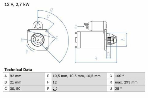 Стартер Ford Transit 2.4/2.5D/TD 77-00 (2.7kw) (z=12)