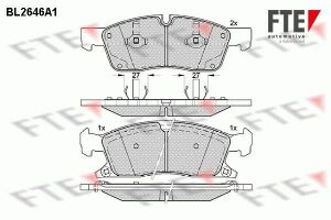 Колодки гальмівні (передні) MB M-class (W166)/GLE (W166)/Jeep Grand Cherokee IV 2.1D-6.4i 10-