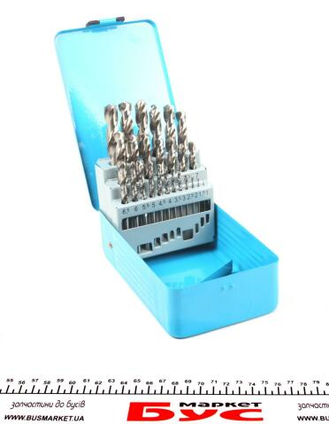 Набор сверл в кассете DIN 338 (25 шт) (1-13mm/шаг 0.5mm) Набор сверл в кассете DIN 338 (25 шт) (1-13mm/шаг 0.5mm)