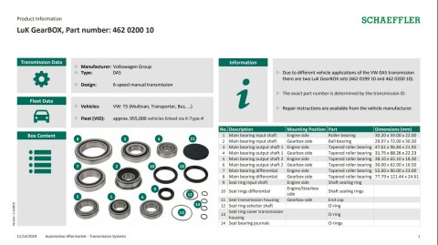 Ремкомплект КПП VW T5 2.0TDI/TSI-3.2 V6 03-15 DPS6 (6DCT250)