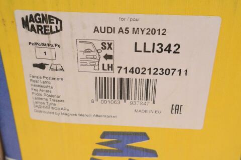 Ліхтар задній Audi A5 06-17 (L)
