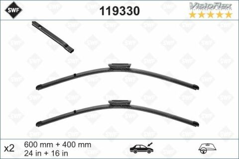 Щетки стеклоочистителя (600/400 мм) Renault Megane III/Citroen DS3