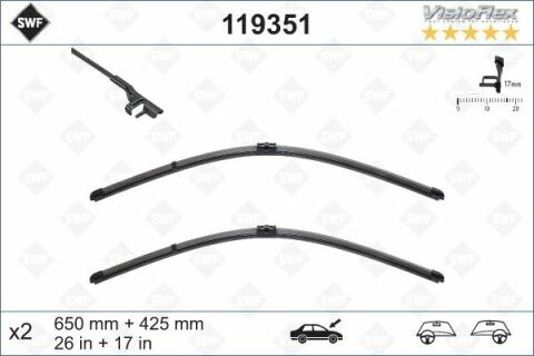 Щітки склоочисника (650/425мм) BMW 6 (F12/F13/F06 GC) 10- Щітки склоочисника (650/425мм) BMW 6 (F12/F13/F06 GC) 10-