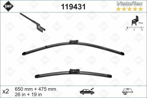 Щітки склоочисника (650/475mm) BMW 2/5/7 15-/Renault Trafic III 14- Aerotwin (безкаркасна)