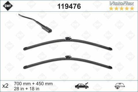 Щітки склоочисника (700/450мм) MB Vito (W447) 14-