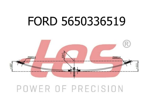 Ресора задняя коренная Ford Transit 00- (изогнутый) (1/16mm) (60/620/620)