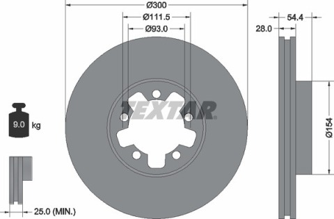 Диск тормозной (передний) Ford Transit 06-(300x28) PRO