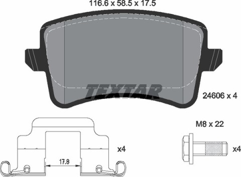 Колодки тормозные (задние) Audi A4/A5/Q5 07- (Lucas; 300mm) Q+