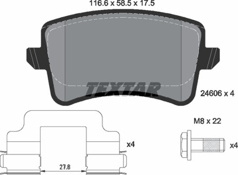 Колодки тормозные (задние) Audi A4/A5/Q5 07- (Lucas; 330mm) Q+