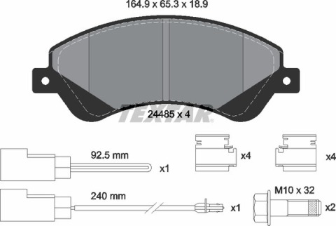 Колодки тормозные (передние) Ford Transit V347 06- (FWD) (Bosch) Q+ (с датчиком)