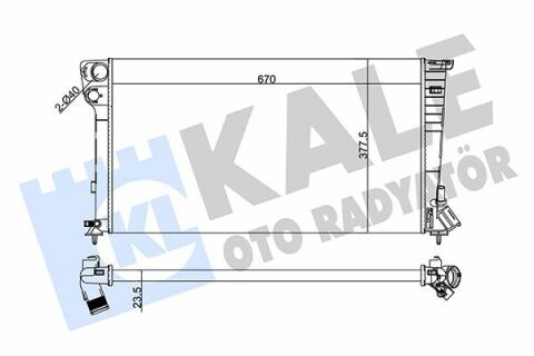 KALE CITROEN Радіатор охолодження Berlingo, Xsara, Peugeot 306, Partner 1.8D/1.9D 96-