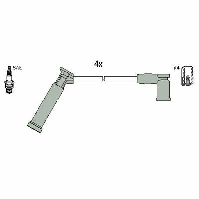 HITACHI FORD Комплект проводів запалювання FIESTA IV 1.25 i 95-02, FOCUS I (DAW, DBW) 1.4 98-04, FUSION 1.25 04-12