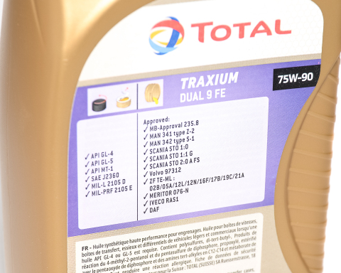 Трансмиссионное масло TOTAL TRAXIUM DUAL 9 FE 75W-90, 1 литр