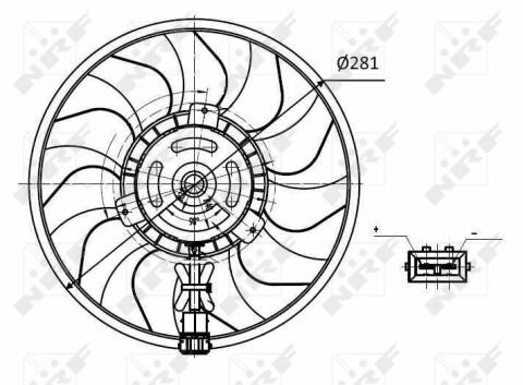 Вентилятор радиатора (электрический) VW T4 1.9-2.5TDI (d=280mm) Вентилятор радиатора (электрический) VW T4 1.9-2.5TDI (d=280mm)