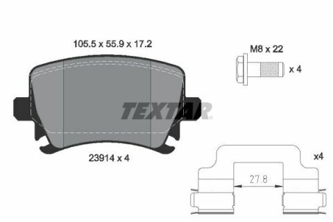 Тормозные колодки (задние) VW Caddy 03- (Lucas) Q+