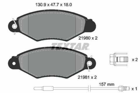 Колодки тормозные (передние) Renault Kangoo 98- (Bosch) Q+ (с датчиком)