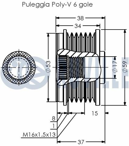 Шкив генератора opel astra j 09-