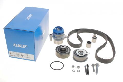 SKF К-т ГРМ  (рем.+4шт.ролика+помпа+крепление)  AUDI A3 1,9TDI 96-01 VW 1,9TDI/SDI: Golf IV, Polo SKODA SEAT