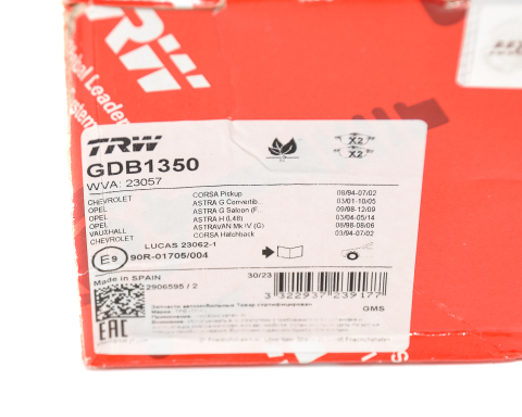 Гальмівні колодки передні Opel Astra F/G/H/Zafira A/B 94- (ATE)