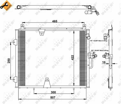 Радіатор кондиціонера MB (S124/W124) 2.0-3.0 84-93