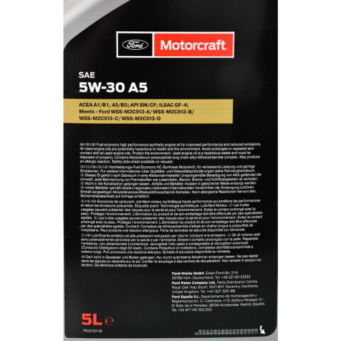 Моторна олива Ford Motorcraft A5 5W-30, 5 літрів
