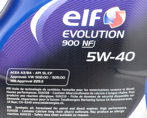 Моторное масло ELF EVOLUTION 900 NF 5W-40, 4 литра