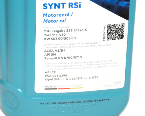 Моторна олива ROWE HIGHTEC SYNT RSi 5W-40, 1 літр