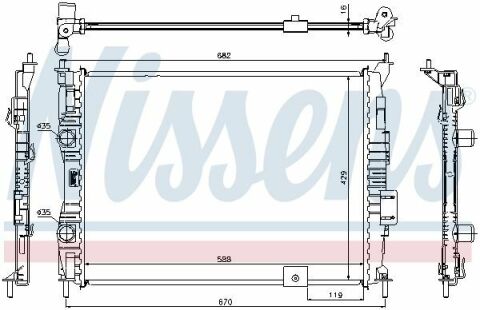 Радіатор  NS  QASHQAI(07-)1.6  16V[OE  21400-JD000]