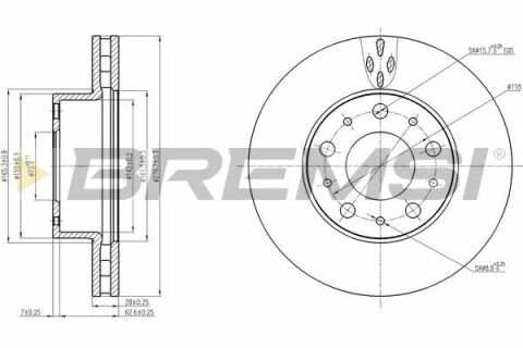 Гальмівний диск перед. Ducato/Boxer (1-1.5t) 06-(вент.)(280x28)