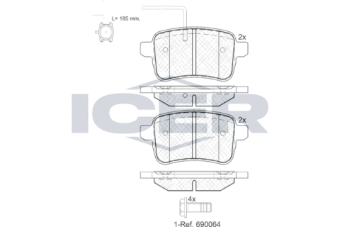 Колодки тормозные (задние) Alfa Romeo Giulietta 10-20 (+датчики)