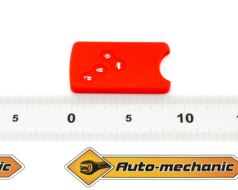 Силиконовый чехол на ключ-карту (красный), на 4 кнопки Renault Logan / Renault Clio / Renault Megane / Renault Scenic