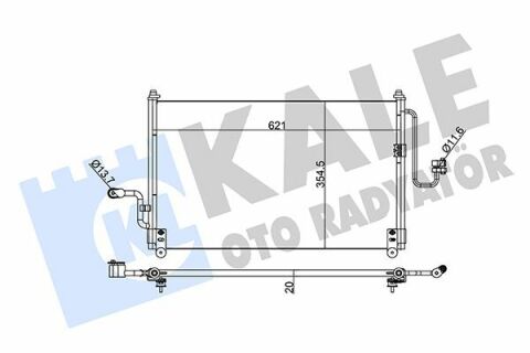 KALE DAEWOO Радиатор кондиционера Nubira 97-