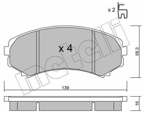 Колодки гальмівні (передні) Mitsubishi Grandis 04-11/Pajero II-IV 90-/Mazda E2000/2200 88-03