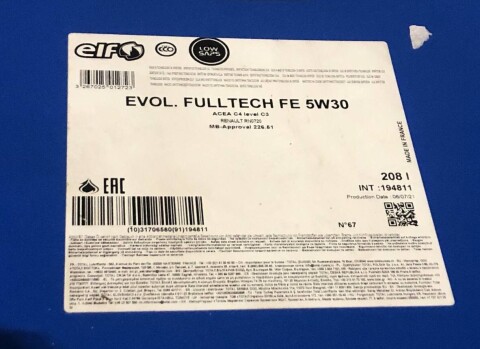 Масло 5W30 Evolution Full-Tech FE (208L) (C4/RN 0720/MB226.51)