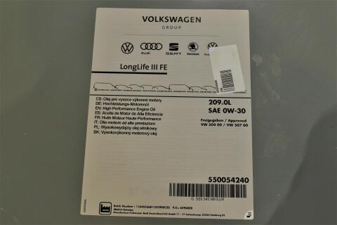Олива 0W30 LongLife III FE (209L) (VW504.00/507.00)
