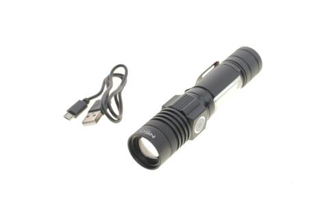 Фонарик аккумуляторный 800Lm 2IN1 CREE T6 LED+COB/10W (USB)