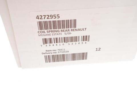 Пружина (задня) Renault Megane III Grandtour 1.2-1.4TCe/2.0TCe/1.5-1.9dCi/1.6 16V 08- (універсал)