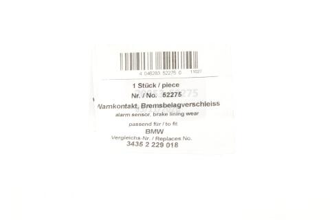 Датчик износа тормозных колодок (передних) BMW 5 (E39) 95-04 (L=840mm) Датчик износа тормозных колодок (передних) BMW 5 (E39) 95-04 (L=840mm)