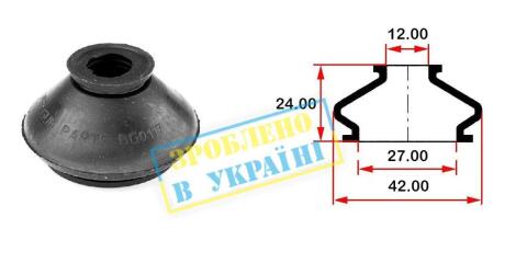 Пильник опори кульової рульового наконечника (універсальний) (12х27x24)